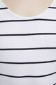 T-shirt bawełniany damski prążkowany z domieszką elastanu kolor biały RS23.TSD074