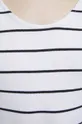 T-shirt bawełniany damski prążkowany z domieszką elastanu kolor biały