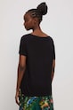 Odzież T-shirt damski gładki kolor czarny RS23.TSD090 czarny