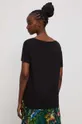 T-shirt damski gładki kolor czarny 100 % Wiskoza