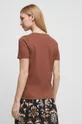 T-shirt bawełniany damski gładki kolor brązowy 100 % Bawełna