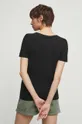T-shirt bawełniany damski gładki kolor czarny 100 % Bawełna