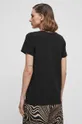 T-shirt bawełniany damski gładki z domieszką elastanu  kolor czarny 95 % Bawełna, 5 % Elastan