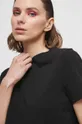 czarny T-shirt bawełniany damski gładki z domieszką elastanu kolor czarny