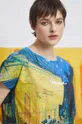 granatowy T-shirt bawełniany damski Eviva L'arte kolor granatowy