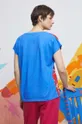 T-shirt bawełniany damski Eviva L'arte kolor niebieski 100 % Bawełna