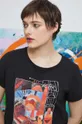 czarny T-shirt bawełniany damski Eviva L'arte kolor czarny