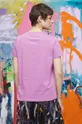 T-shirt bawełniany damski Eviva L'arte kolor fioletowy 100 % Bawełna