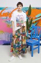 T-shirt bawełniany damski z domieszką elastanu Eviva L'arte kolor biały RS23.TSD262 biały RS23