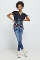 T-shirt bawełniany damski z nadrukiem kolor czarny RS23.TSD304 czarny RS23
