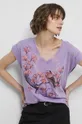 fialová Bavlnené tričko dámske Medicine Artists fialová farba