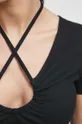 Tričko dámske rebrované čierna farba Dámsky