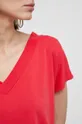 T-shirt damski gładki kolor czerwony Damski