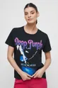 czarny T-shirt bawełniany damski Deep Purple kolor czarny