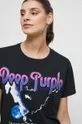 T-shirt bawełniany damski Deep Purple kolor czarny Damski