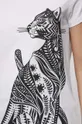 T-shirt bawełniany damski z nadrukiem z domieszką elastanu kolor biały Damski