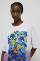 T-shirt bawełniany damski by Olamaloú kolor biały Damski
