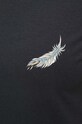 T-shirt bawełniany damski z nadrukiem z domieszką elastanu kolor czarny RS23.TSD863 czarny