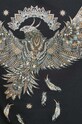 T-shirt bawełniany damski z nadrukiem z domieszką elastanu kolor czarny RS23.TSD863
