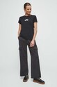 T-shirt bawełniany damski z nadrukiem z domieszką elastanu kolor czarny RS23.TSD864 czarny RS23