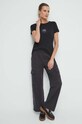 T-shirt bawełniany damski z nadrukiem z domieszką elastanu kolor czarny RS23.TSD866 czarny RS23