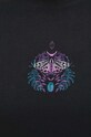 T-shirt bawełniany damski z nadrukiem z domieszką elastanu kolor czarny RS23.TSD866