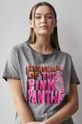 T-shirt bawełniany damski Revenge of the Pink Panther kolor szary Damski