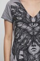 T-shirt bawełniany damski Tattoo Art by Natalia Osipa - Czornaja Ink, kolor szary RS23.TSDA51