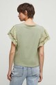 Odzież T-shirt bawełniany damski gładki z domieszką elastanu kolor zielony RS23.TSDA64 zielony