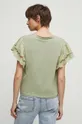 Bavlnené tričko dámsky zelená farba  1. látka: 100 % Bavlna 2. látka: 95 % Bavlna, 5 % Elastan