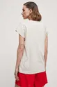 T-shirt bawełniany damski z nadrukiem kolor beżowy 100 % Bawełna