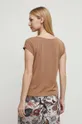 T-shirt damski gładki kolor brązowy 70 % Modal, 25 % Poliester, 5 % Elastan