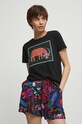 T-shirt bawełniany damski Maria Prymachenko x Medicine kolor czarny RS23.TSDC52 czarny RS23