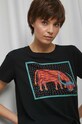 T-shirt bawełniany damski Maria Prymachenko x Medicine kolor czarny RS23.TSDC52 czarny