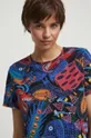 T-shirt bawełniany damski Maria Prymachenko x Medicine kolor granatowy granatowy