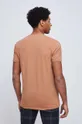 T-shirt bawełniany męski gładki z domieszką elastanu kolor brązowy 95 % Bawełna, 5 % Elastan
