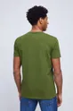 T-shirt bawełniany męski gładki z domieszką elastanu kolor zielony 95 % Bawełna, 5 % Elastan