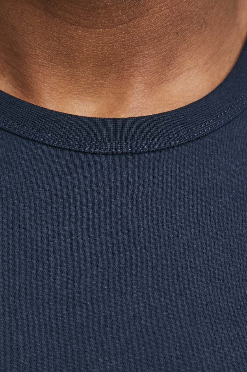 T-shirt bawełniany męski gładki kolor granatowy Męski