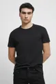 czarny T-shirt bawełniany męski gładki kolor czarny