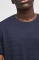 T-shirt bawełniany męski z fakturą kolor granatowy Męski