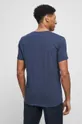 T-shirt bawełniany męski gładki z domieszką elastanu kolor granatowy 95 % Bawełna, 5 % Elastan