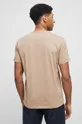 T-shirt bawełniany męski gładki z domieszką elastanu kolor beżowy 95 % Bawełna, 5 % Elastan