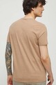 Odzież T-shirt męski z melanżowej dzianiny kolor beżowy RS23.TSM093 beżowy
