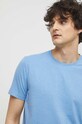 T-shirt męski z melanżowej dzianiny kolor niebieski niebieski RS23.TSM093