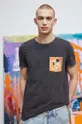 szary T-shirt bawełniany męski Eviva L'arte kolor szary