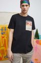 T-shirt bawełniany męski Eviva L'arte kolor czarny 100 % Bawełna
