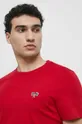 Bavlnené tričko pánske červená farba Pánsky