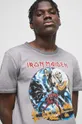 T-shirt bawełniany męski Iron Maiden kolor szary Męski