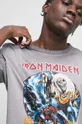 T-shirt bawełniany męski Iron Maiden kolor szary