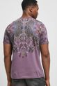 T-shirt bawełniany męski z nadrukiem kolor fioletowy stalowy fiolet